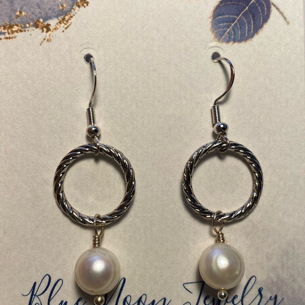 Silver and Pearl Earrings